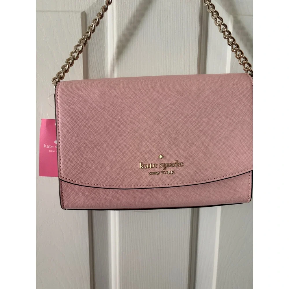 Kate Spade NY Chalk Pink Saffiano Leather Convertible Crossbody WKR00119 New Tag